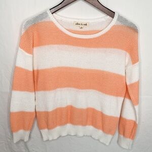 🦩2/$25 Olive & oak / Striped Loose Knit Sweater